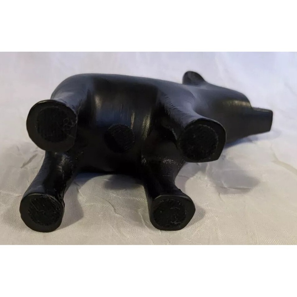 Cast Metal Bear Pig Figurine Cub Black Animal Carved Folk Art Forest Farm Fun 3" - Picture 9 of 15